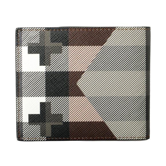 Burberry Men's Multi-Color Logo Print Textured Leather Bifold Wallet - Picture 4 of 4